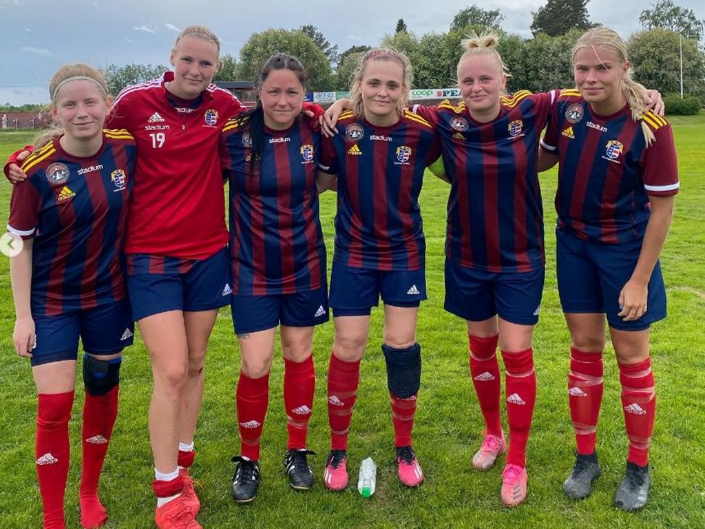 Selånger dam, Selånger dam, fr v Hanna Rönngren (2 mål), Alicia Holmberg, Angelica Lindholm Forsell, Linnea Jensen, Linnea Söderberg och Emmie Björklund. Foto SSK dam.