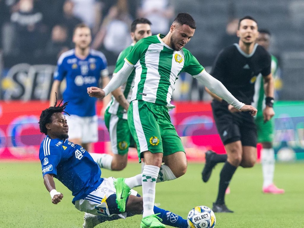 Abdul Hudu var på hugget på GIF Sundsvalls mittfält i cupmötet mot Hammarby. Foto: Andreas L Eriksson, Bildbyrån