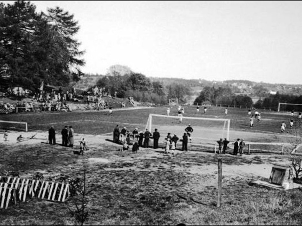 Sköns IF tog försommaren 1936 emot Ljunga IF hemma på Flodbergs IP. Foto: Sköns Norra Intresseförening.